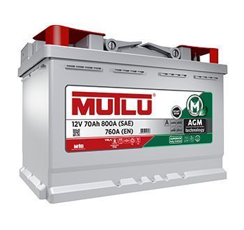 Mutlu AGM.L3.70.076.A 70А/ч-12V ст EN760 европейские обратная 278x175x190